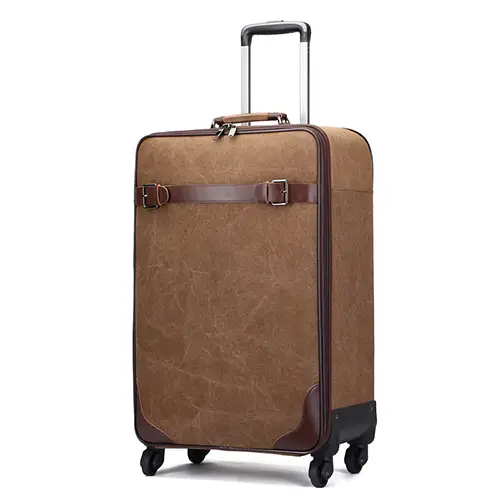 Vintage-Style Hard Shell Trolley Suitcase